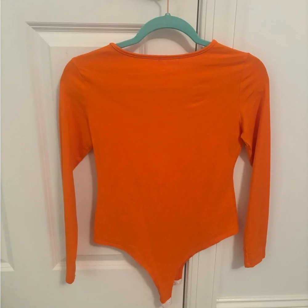 Orange Long Sleeve Bodysuit - Picture 2 of 3
